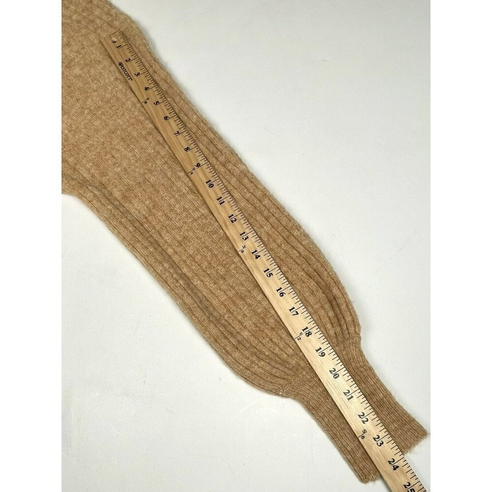 VERO MODA Womens XS Camel Horizontal Ribbed Rollneck SWEATER Bishop Sleeves NWT - Picture 4 of 8